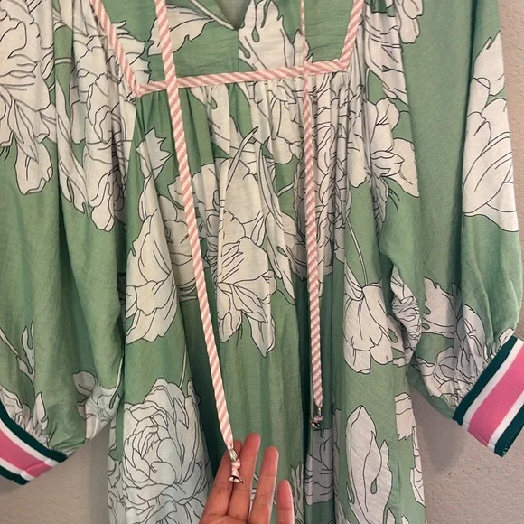 Entro Summer Dress Floral Prints Sz S Mint Green - Picture 4 of 11